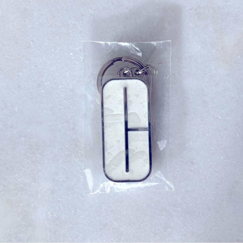 3/$20 - New! Clinique silver keychain with white enamel "C" charm & mirror